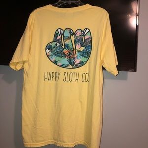 Yellow happy sloth co shirt